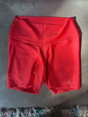 ALO Yoga Red High-Rise Bike Shorts - Large